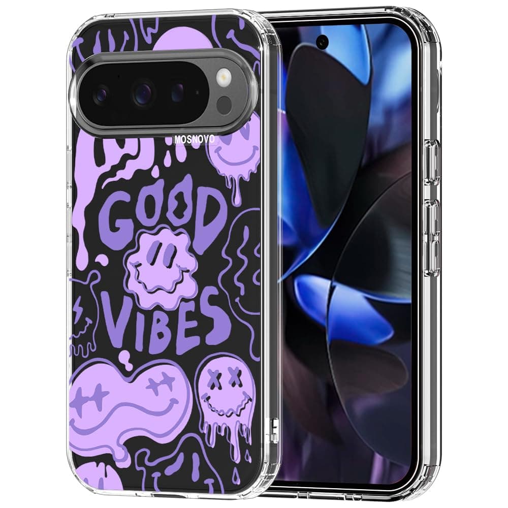 MOSNOVO Case for Google Pixel 9 & Pixel 9 Pro, [Buffertech 6.6ft Military-Grade Drop Protection] [Anti Peel Off Tech] Clear TPU Bumper Phone Case Cover Design - Eucalyptus — view 139