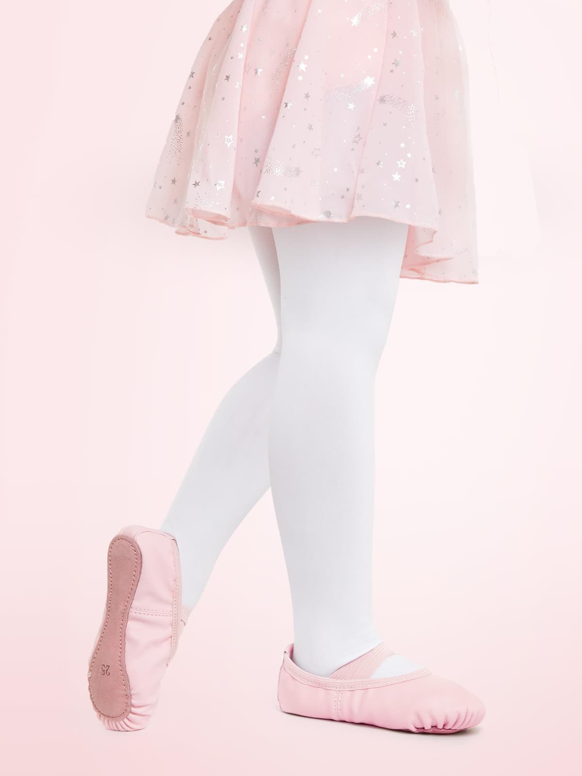 Zapatillas de ballet para niña, de piel, forro de algodón grueso, suela de piel completa, zapatos de danza, correas precosidas, zapatillas de ballet — view 3