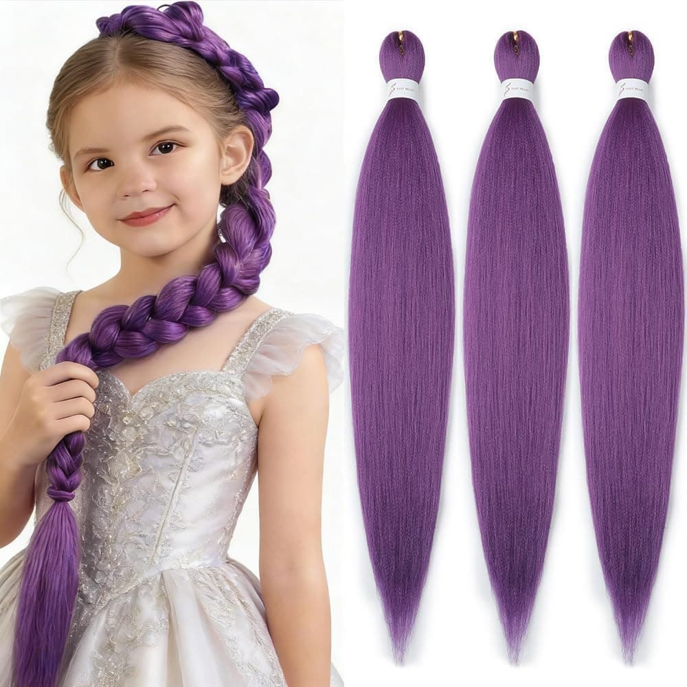 YDDM Capelli Per Treccine Africane Morado Extension Treccine Texture Yaki Easy Install per Principianti 32 Pollici 3 Pezzi Capelli Leggeri e Naturali per Box Braids, Twist e Crochet