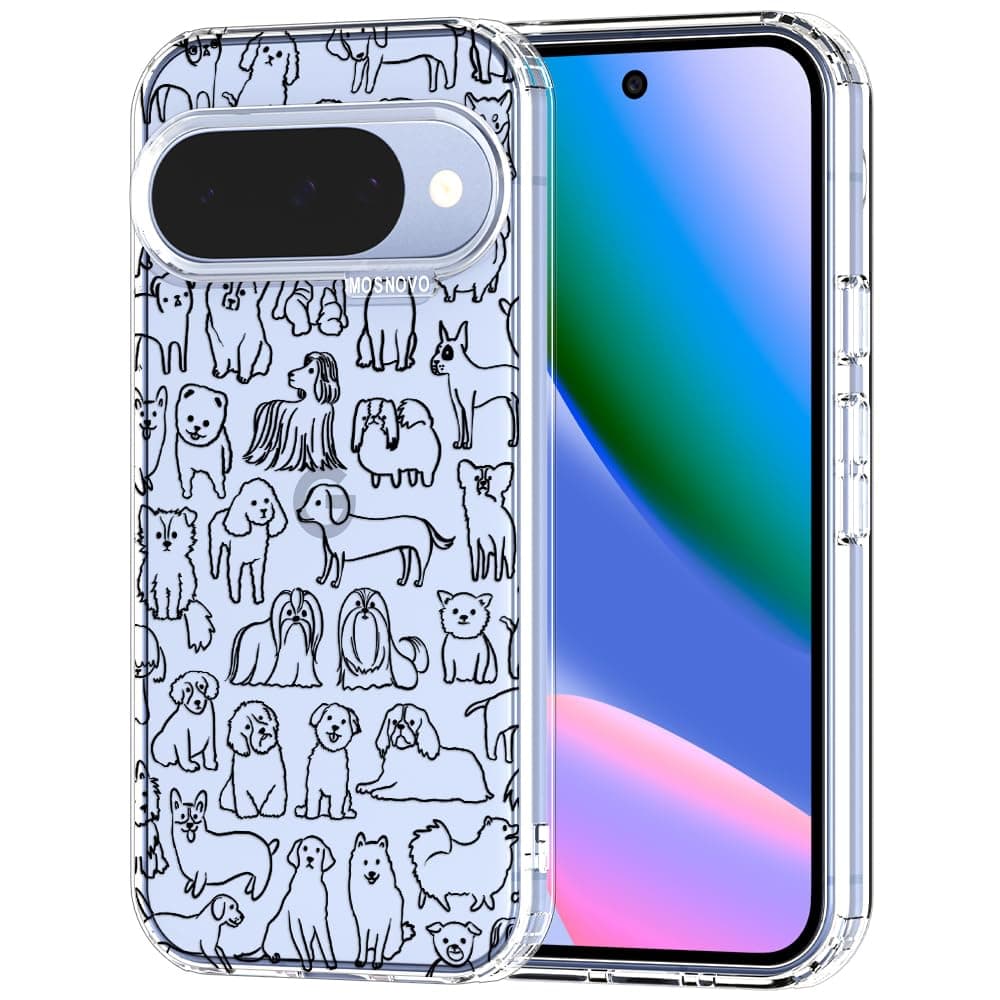 MOSNOVO Case for Google Pixel 9 & Pixel 9 Pro, [Buffertech 6.6ft Military-Grade Drop Protection] [Anti Peel Off Tech] Clear TPU Bumper Phone Case Cover Design - Eucalyptus — view 138