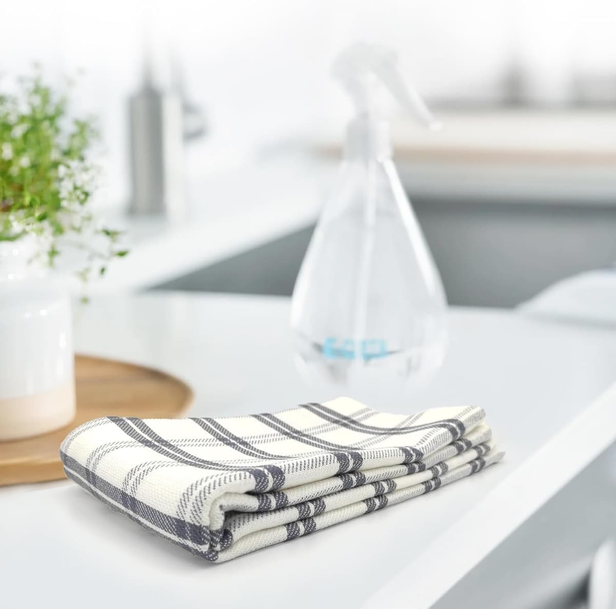 LivinEase Premium Kitchen Towels - Cotton 70 x 50 cm - 5 Cloths 100% Oeko-Tex Certified Cotton - Super Absorbent Package — view 5