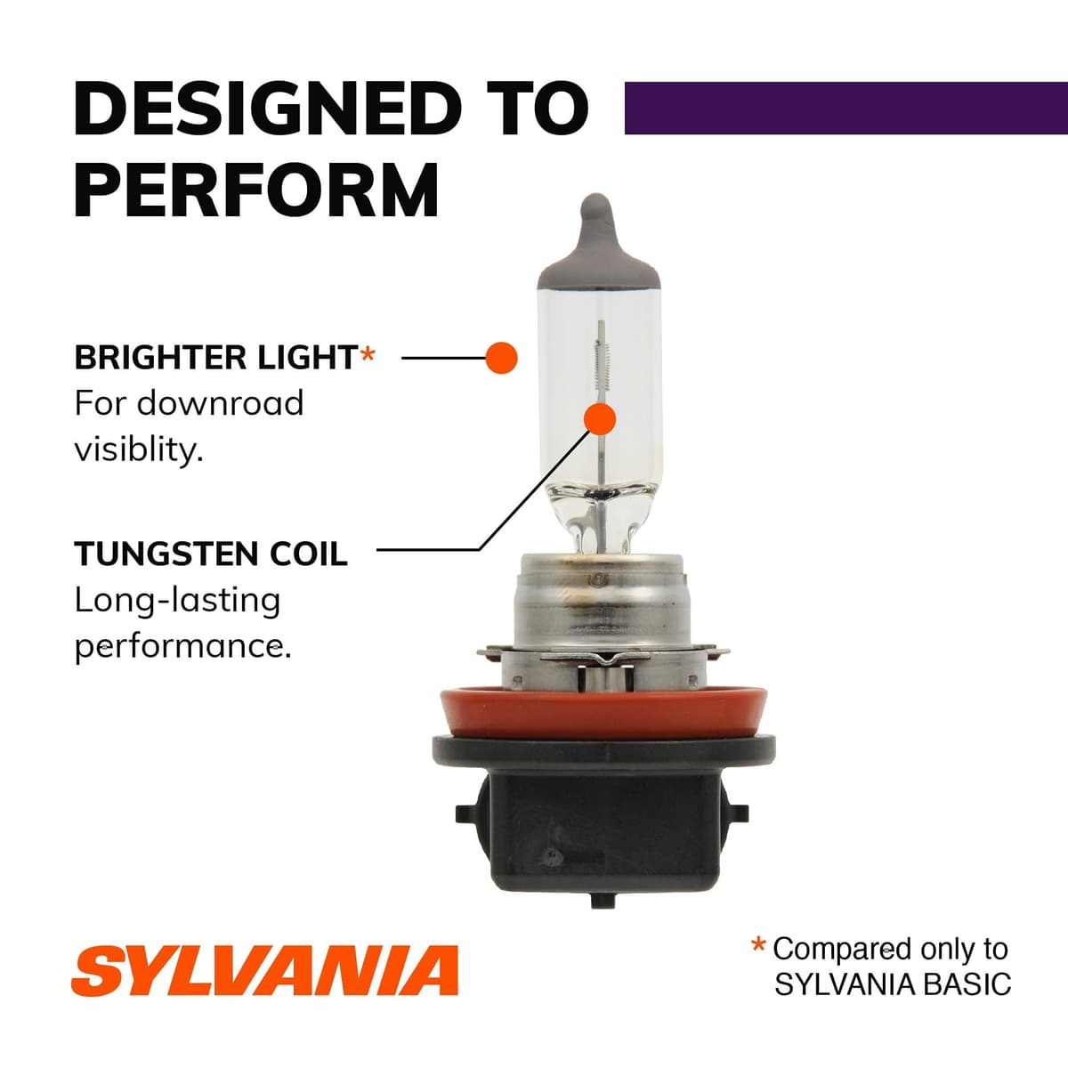 SYLVANIA - H11 XtraVision - High Performance Halogen Headlight Bulb, High Beam, Low Beam and Fog Replacement Bulb (Contains 2 Bulbs) — view 4