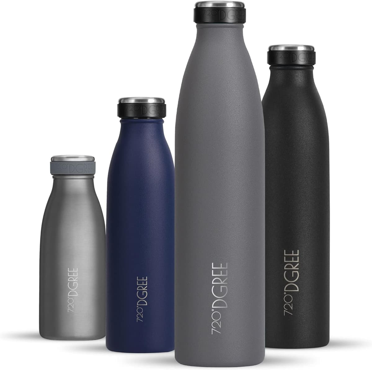 720°DGREE Botella Agua Acero Inoxidable “milkyBottle“ – 1litro - Sin BPA Free, Antigoteo y Prueba de Fugas - Frasco térmico, Cantimplora Aislada - Bebida con Gas, Deporte, Escuela, Gimnasio Exteriore — view 74