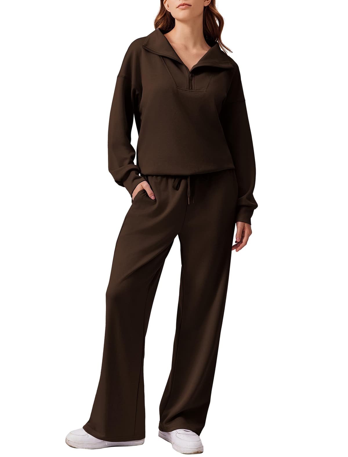 PINSPARK 2 Piece Sets for Women 2024 Fall Outfits Sweatsuit Oversized Sweatshirt Wide Leg Sweatpants Matching Set Tracksuit — view 13