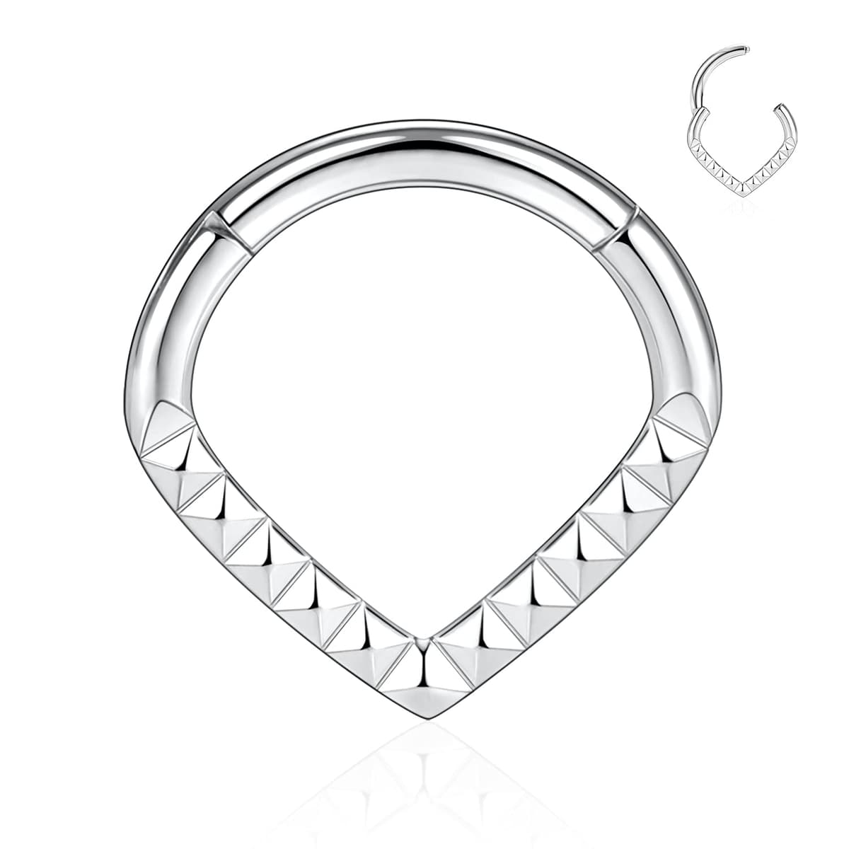hengkaixuan Teardrop Daith Earrings Septum Jewellery Nose Hoop Ring Surgical Steel Daith Rook Tragus Piercing Jewellery Septum Clicker Ring Small Hoop Earring — view 29