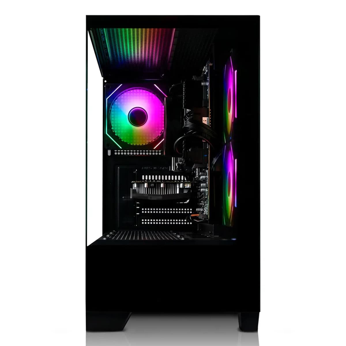 ADMI Gaming PC, AMD Ryzen 7 5700X, NVIDIA RTX 5060 8GB GDDR7, DDR4 16GB, NVMe 1TB, WiFi, Charger RGB Case (Black), Windows 11 — view 2
