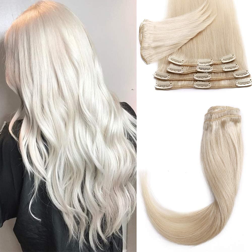 Silk-co 10inch Hair Extensions Clip in Hair Extension Human Hair #04 Medium Brown -Basic Thickness-Thin Weft- 8 Pieces Real Remy Straight Hair Extensions[50g] — view 21