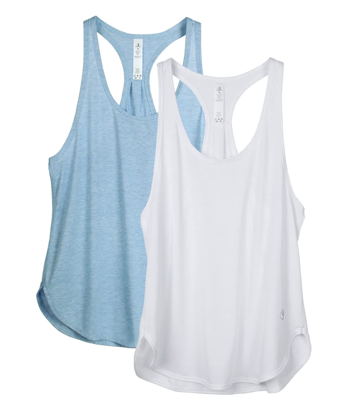 icyzone Camiseta sin Mangas de Fitness para Mujer Racerback Chaleco Deportivo