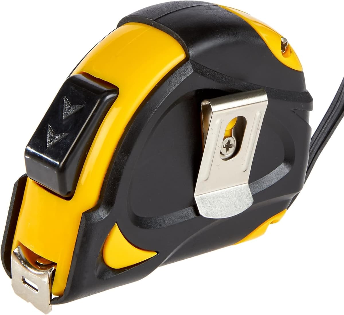 Amazon Basics Cinta métrica con cierre automático, escala y en pulgadas, precisión MID, 10 m (Paquete de 1), Negro, Amarillo — view 5