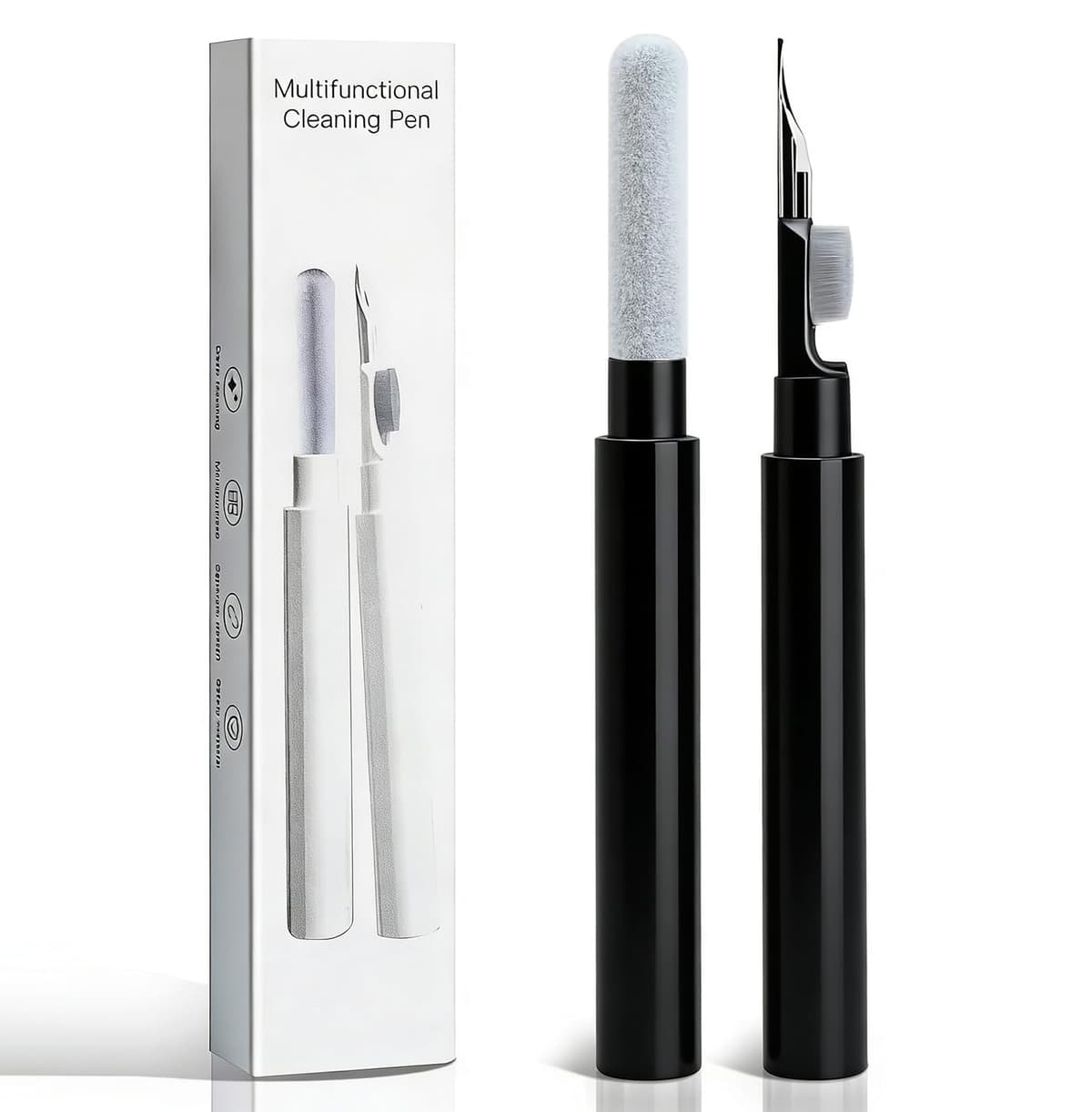 Earphone Cleaner Cleaning Kit, New Generation Earpods Cleaner kit, Multifunctional Earbuds Cleaning Pen for Headphones Earphones Keyboards Camera Lens Cell Phones - Black