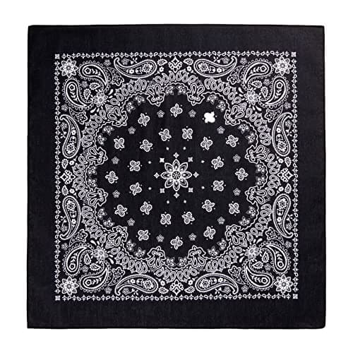 Classic Paisley Bandanas - 3 Pack Gift Set, 100% Cotton, 22x22 Inches (Black) — view 5