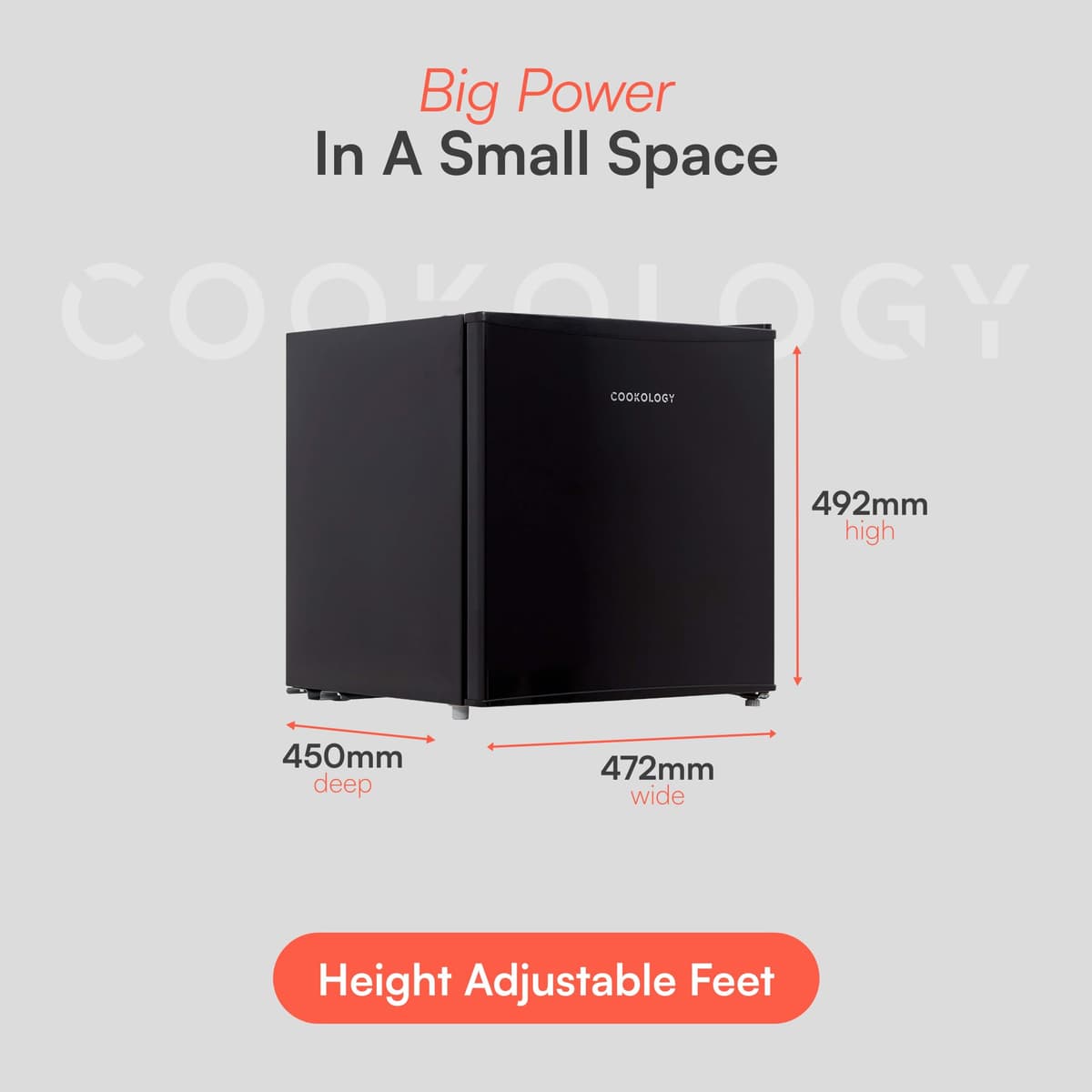 Cookology MFZ32BK Small Table Top Mini Freezer in Black - 31 Litre Capacity - For Counter Tops - Adjustable Temperature Control & Legs - Removable Wire Shelf - 4 Star Freezer Rating — view 4