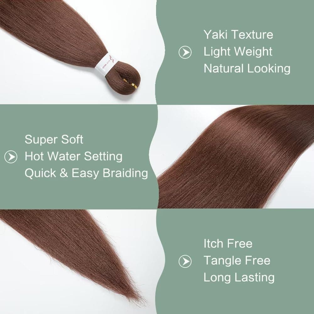 YDDM Capelli Per Treccine Africane Morado Extension Treccine Texture Yaki Easy Install per Principianti 32 Pollici 3 Pezzi Capelli Leggeri e Naturali per Box Braids, Twist e Crochet — view 46