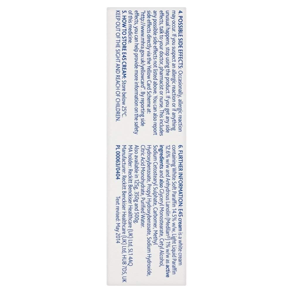 E45 Moisturising Cream 500g - Emollient Lotion for Dry, Itchy & Sensitive Skin - Soothing Eczema Relief Cream - Non-Greasy, Fast Absorbing, Dermatologically Tested Formula — view 18