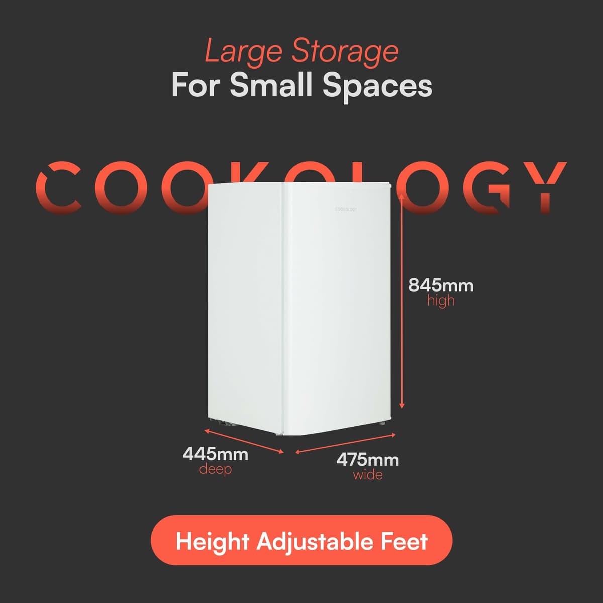 Cookology UCFZ60WH Freestanding Under Counter Freezer in White - 60 Litre Capacity - 48cm Width - Practical Reversible Door - 3 Large Compartments - 4 Star Rating — view 3