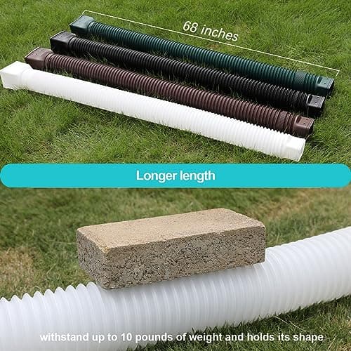 plusgutter 2 Pack Rain Gutter Downspout Extensions Flexible, Drain Downspout Extender,Down Spout Drain Extender, Gutter Connector Rainwater Drainage,Extendable from 21 to 68 Inches(White) — view 2