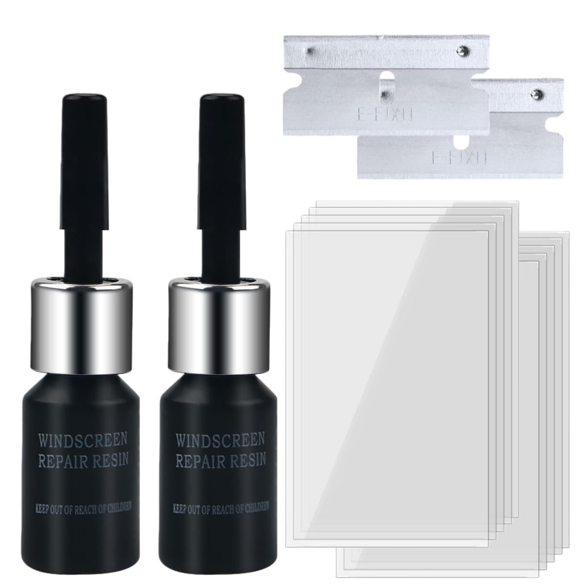 2PCS Windscreen Chip Repair Kit,Windscreen Repair Kit,DIY Glass Cracked Windshield Repair Kit,Advanced Glass Repair Kit for Windscreen Scratch Repair,Glass Scratch Remover for Cars,Glass Crack Repair