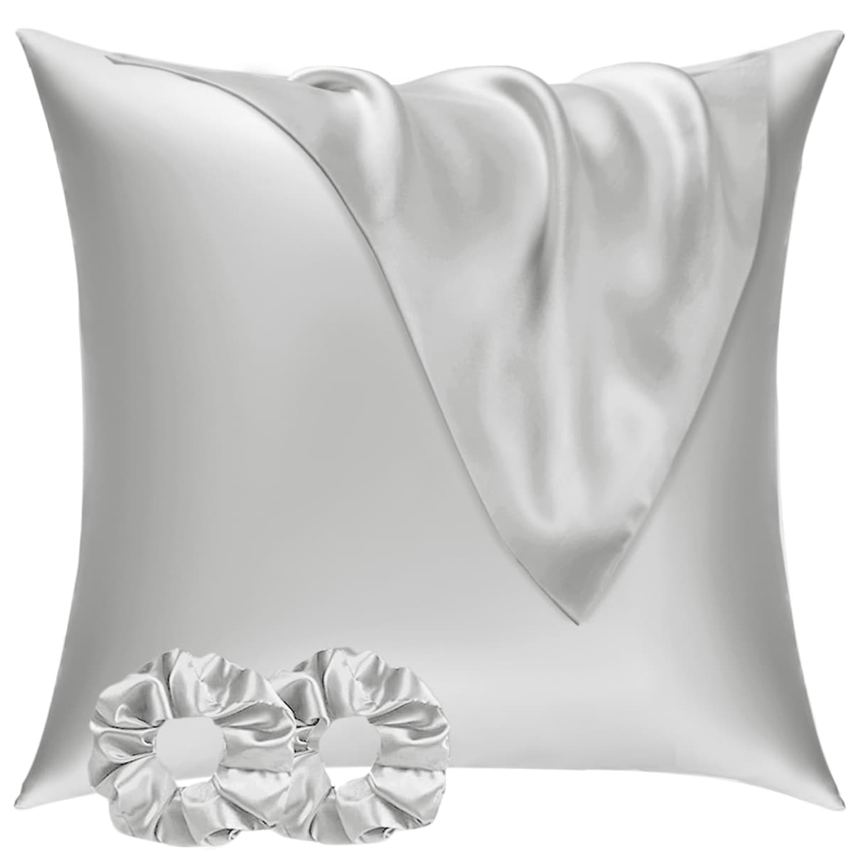 Vielit 2 Pack Satin Pillowcase for Hair and Skin Cooling,Soft as Silk Pillowcase for Hair and Skin,Easier Care than Silk Pillow Case Beige 50x75cm Gifts for Women Envelope & 2 Scrunchies — view 53