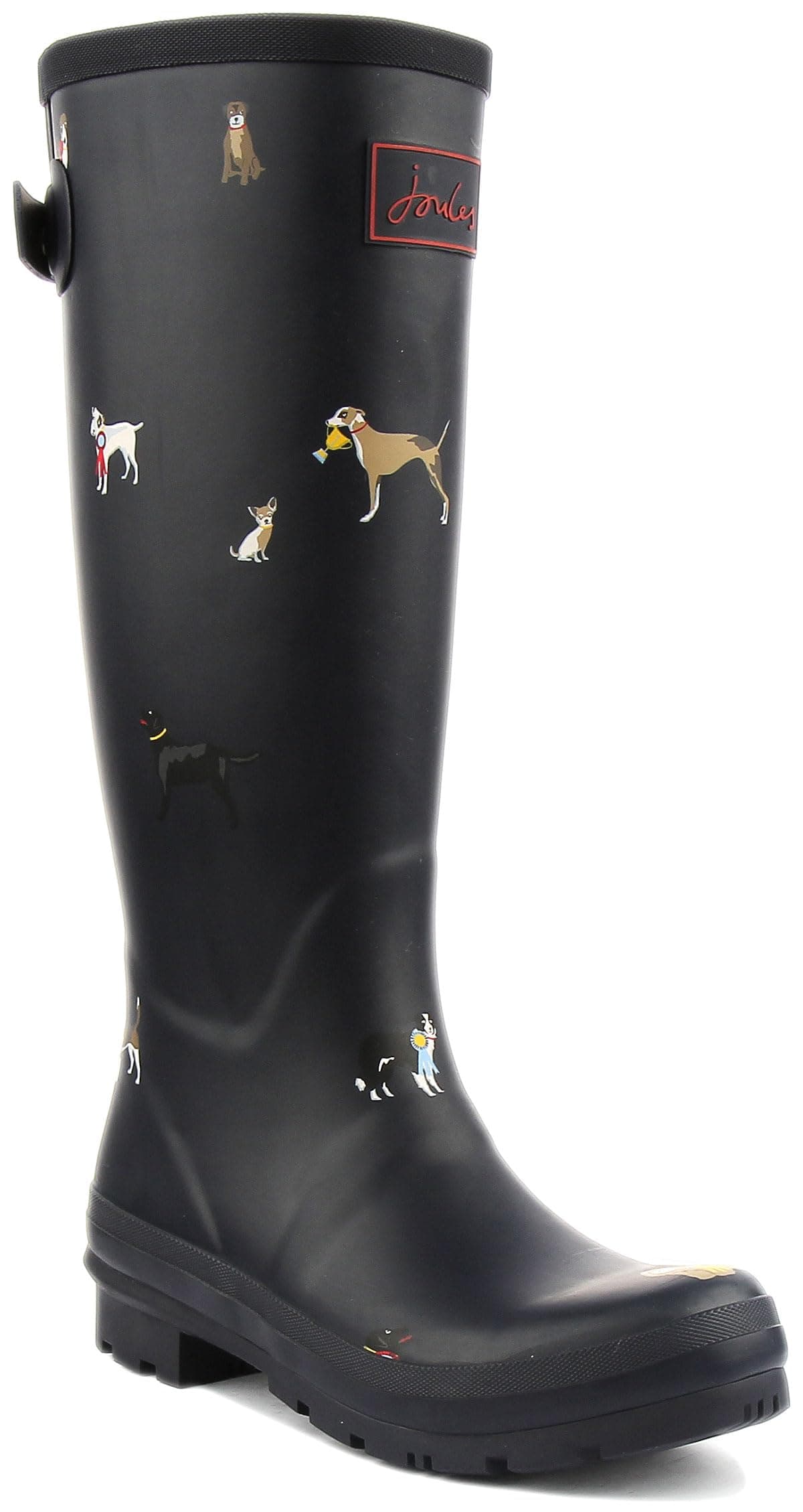 Joules Womens Welly Print With Adjustable Back Gusset - Black Metallic Bees — view 11