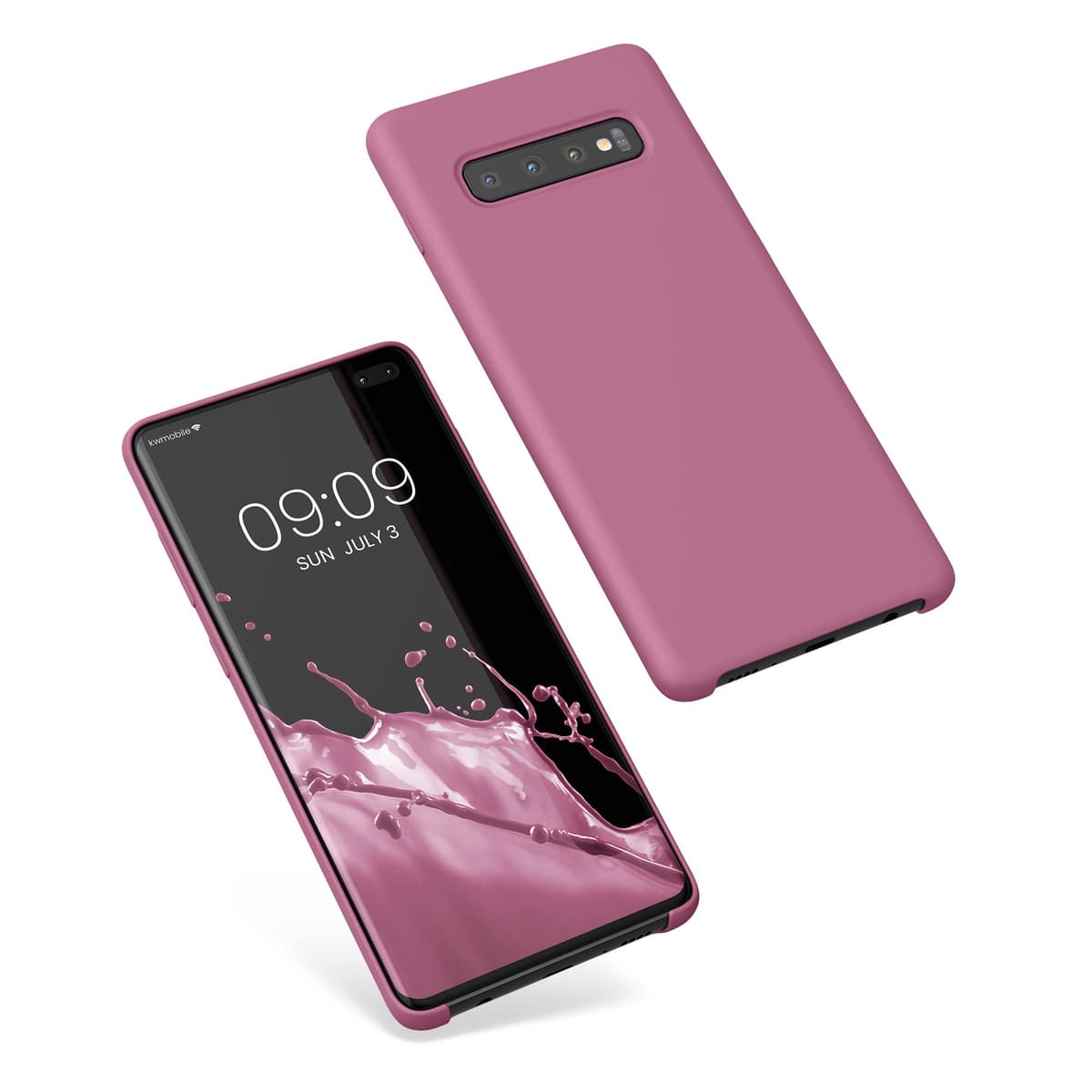 kwmobile Case for Samsung Galaxy S10 Plus / S10+ Case - Soft Cover - Shockproof Silicone - Wireless Charging Dark Rose — view 8