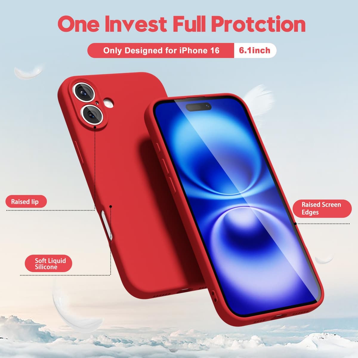 oakxco for iPhone 17 Pro Max Phone Case Liquid Silicone, Cute Thin Slim Grip Soft Rubber Gel for Women Men, Smooth Matte TPU Plain Solid Color Girly Simple Case with Camera Cover, Light Pink — view 833