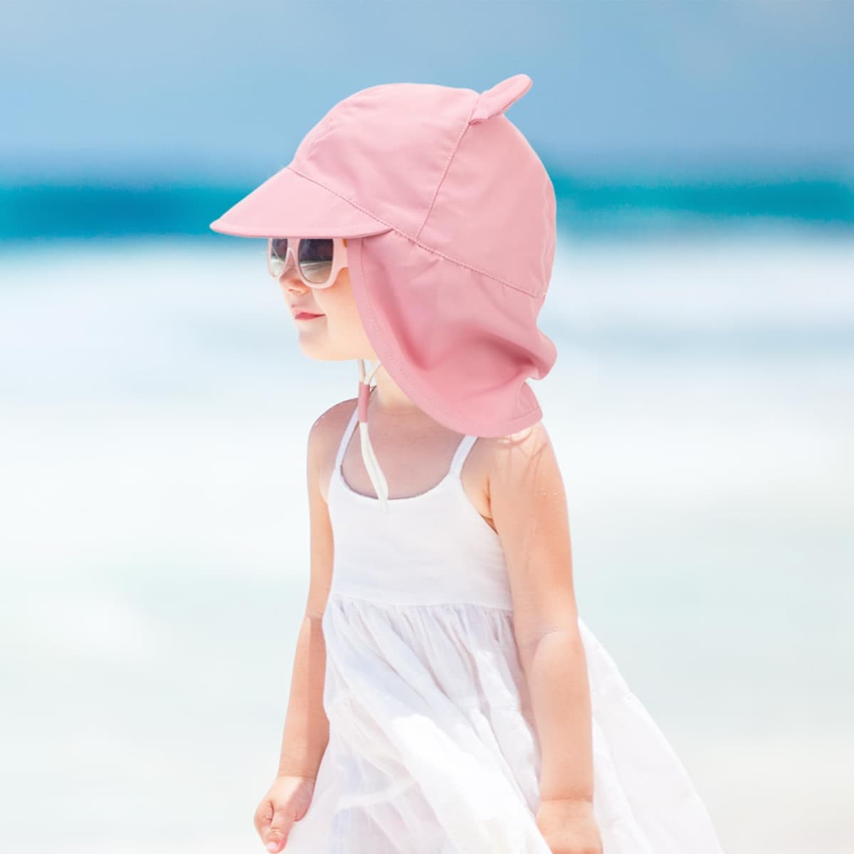Baby Sun Hat Toddler Bucket Hat Wide Brim Summer Beach Cap with Neck Protection UPF50 for Kids Child Boys Girls 1-4 Years — view 4