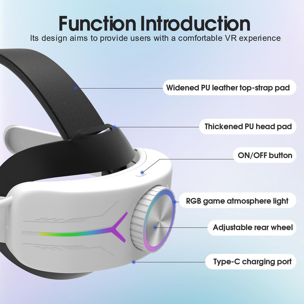 Eyglo Correa RGB Compatible Con Quest 3S - Repuesto Para Correa Elite Con Batería de 12000 mAh - Mayor Comodidad y Soporte - Accesorios de Realidad Virtual - Prolonga el Tiempo de Juego — view 2