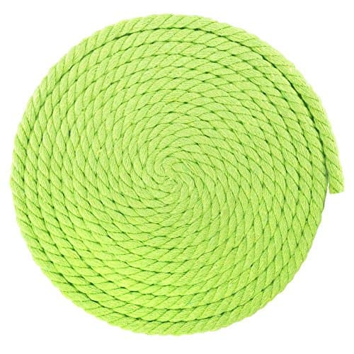 Super Soft 3 Strand Twisted Cotton Rope (Lime Green, 1/4 Inch x 10 Feet)