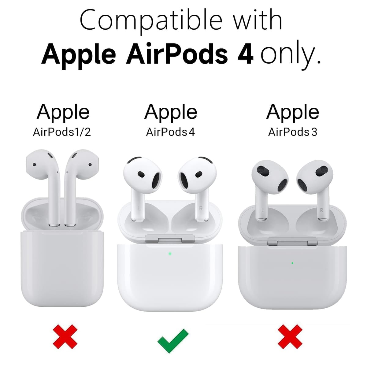 Svanove for Airpods 4 Case Clear Hard Plastic, Transparent Simple Cute Airpods 4th Generation Case with Keychain, Girly Y2k Aesthetic Trendy Airpods Cover Accessories for Women Girl, Clear — view 2
