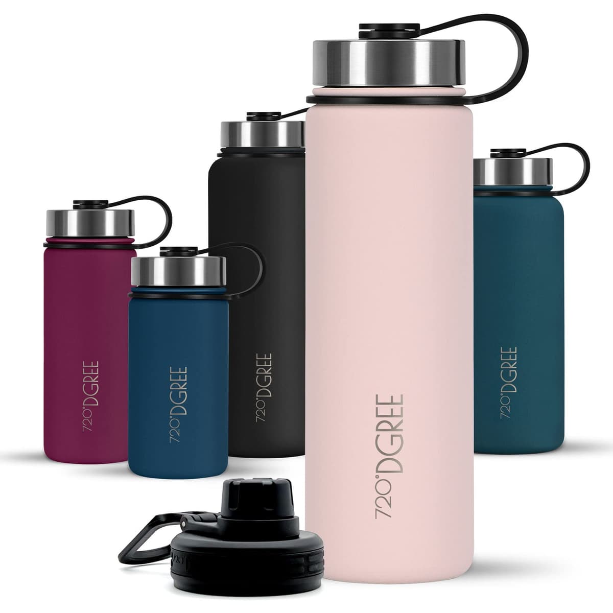 720°DGREE Botella Agua Termo Acero Inoxidable “noLimit“ – 410ml, 530ml, 710ml, 950ml, 1200ml - Sin BPA Free, Antigoteo y Prueba de Fugas - Frasco térmico, Cantimplora Aislada +Cubierta Deportes Gratis — view 20