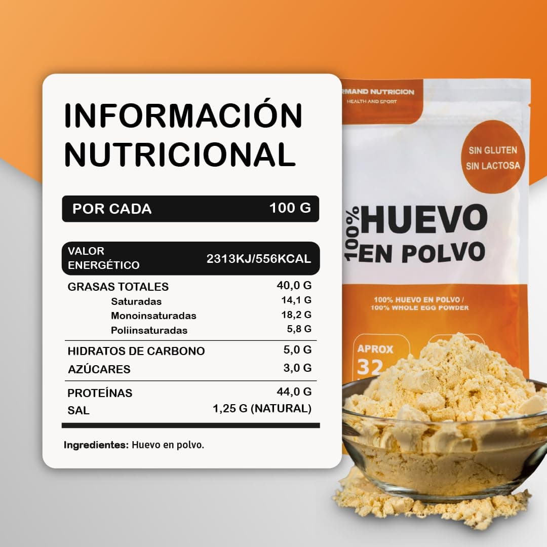 Huevo en polvo | Bolsa de vacío | Huevo en Polvo | Huevos Pasteurizados Sin Gluten | Huevo Deshidratado | Sin Aditivos | Productos Sin Lactosa | Presentación en Bolsas Zip (350 GR) — view 2