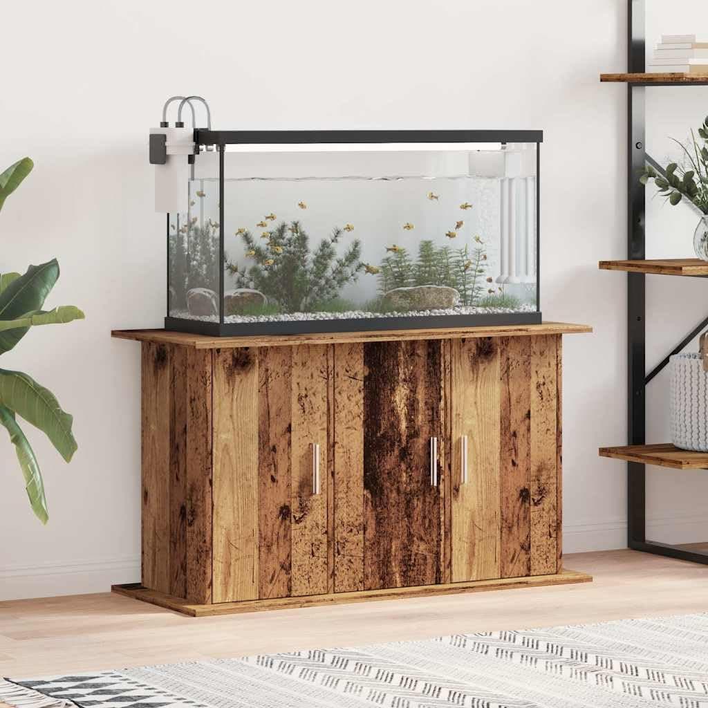 vidaXL Aquarium Stand Old Wood 101x41x58 cm Engineered Wood, fish tank cabinet, aquarium cabinet, fish tank unit, fish tank stand, stand for aquarium — view 2