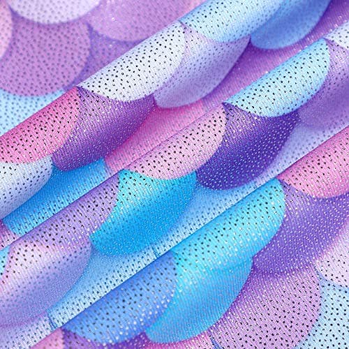 Belovance Leotards for Girls Gymnastics Toddler Dance Biketards Mermaid Unicorn Athletic Dance Wear Shiny Rainbow Blue Hotpink, Mermaid Purple, 2-3T — view 3