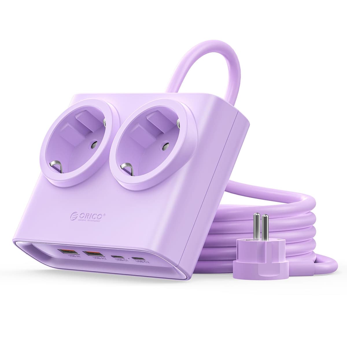 ORICO PowerBrick 6-in-1 Power Strip Sockets White – 2 AC Outlets + 4 USB (2 USB-C PD), Quick Charge 25W GAN, Cable 1.6 m, 2500 W MAX for Home, Office, Table (PDC) — view 8
