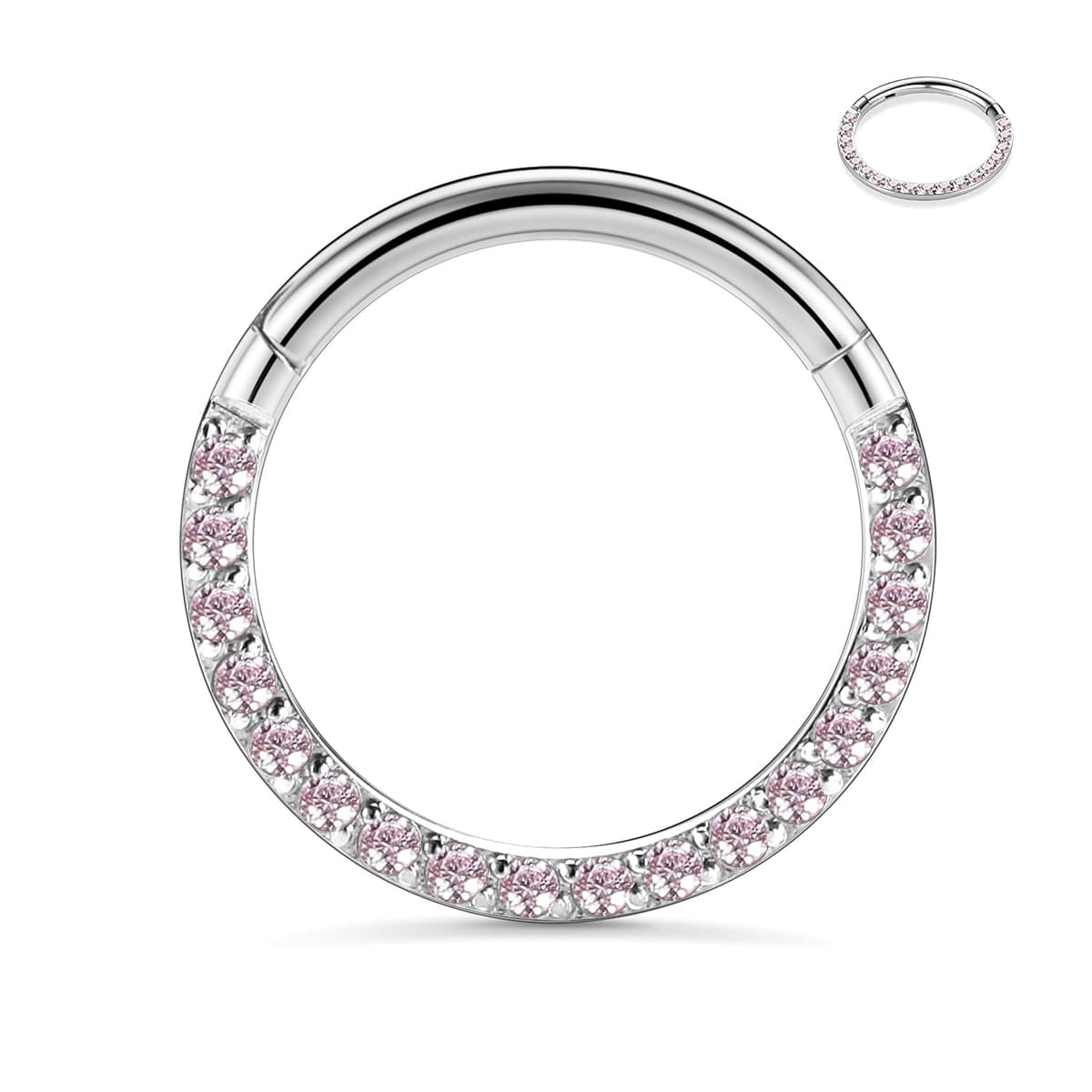 hengkaixuan CZ Opal Septum Jewellery Daith Ring Conch Hoop Seamless Clicker Ring Surgical Steel Rook Tragus Conch Piercing Jewellery Small Hoop Earring Nose Hoop Ring — view 27