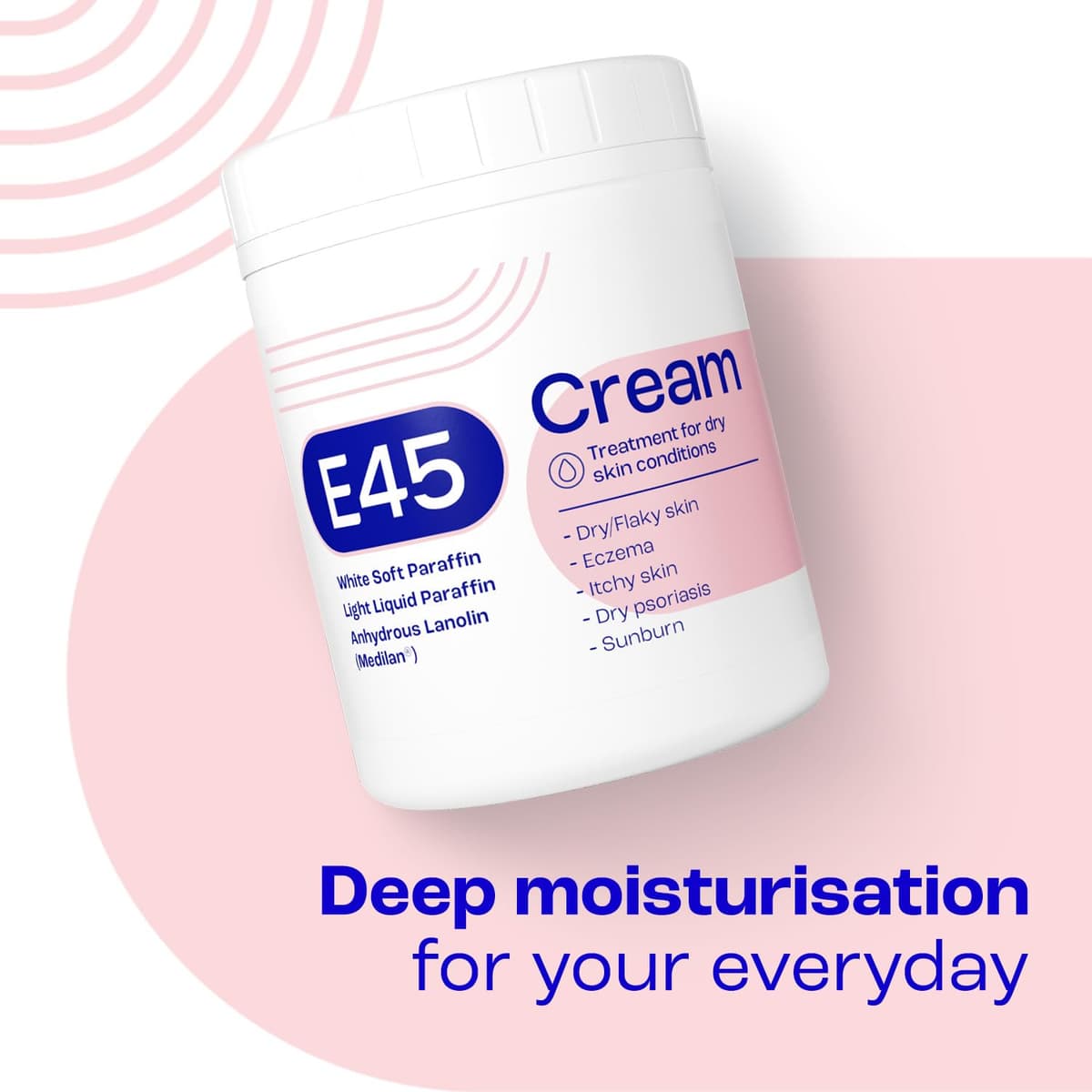 E45 Moisturising Cream 500g - Emollient Lotion for Dry, Itchy & Sensitive Skin - Soothing Eczema Relief Cream - Non-Greasy, Fast Absorbing, Dermatologically Tested Formula — view 22