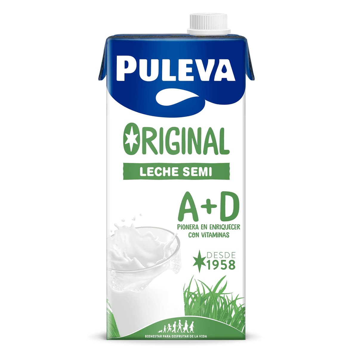 Puleva Original - Leche Semidesnatada con Vitaminas A y D - Sin Azúcar Añadido y Sin Gluten - Brik UHT Pack 6 x 1L — view 4