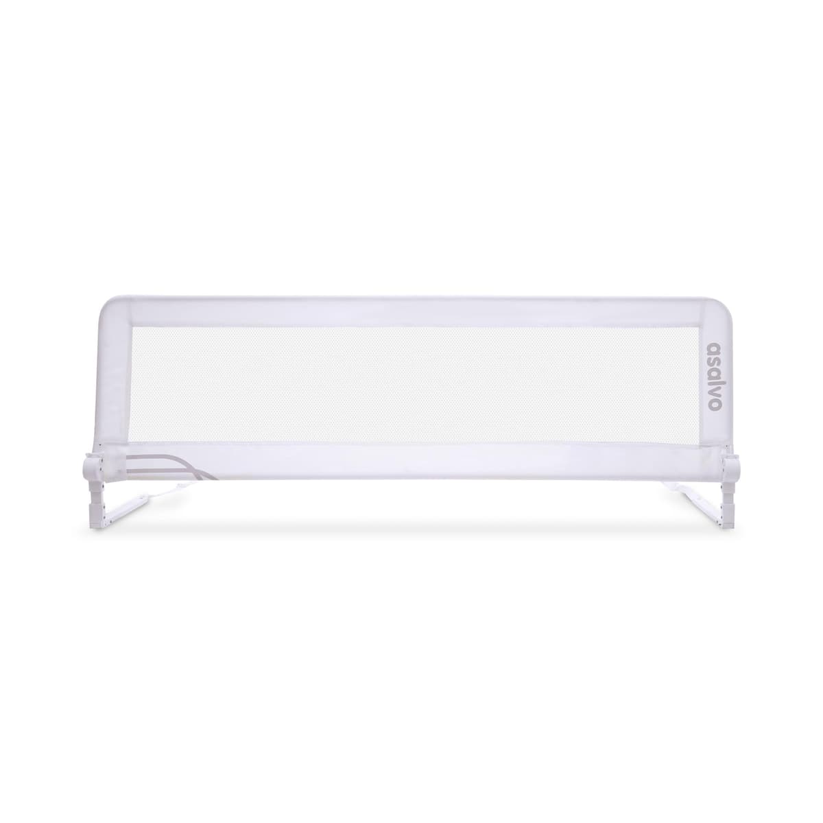 Asalvo Barrera de Cama 2 en 1 de 150 cm para Niño - Abatible con Correas Ajustables + Apta para Cama Nido + Instalación Fácil y Lavado Sencillo - Protección Segura y Estable - Blanco