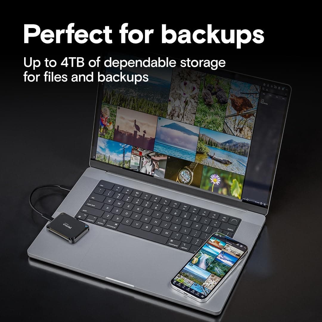 Crucial X9 1TB Portable External SSD - Up to 1050MB/s, External Solid State Drive, Works with PC, Mac, PlayStation and Xbox,  — view 4