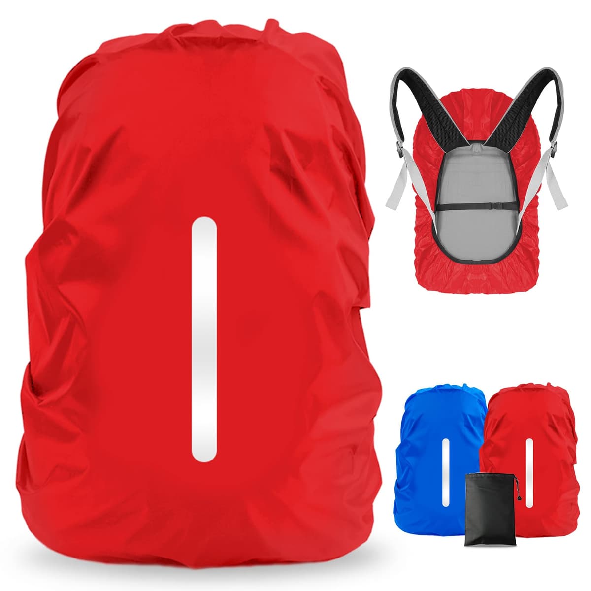 LAMA 2pcs Funda Impermeable para la Lluvia para Mochila, Protector Reflectante a Prueba de Lluvia para Antipolvo y Antirrobo S 18L-25L — view 18