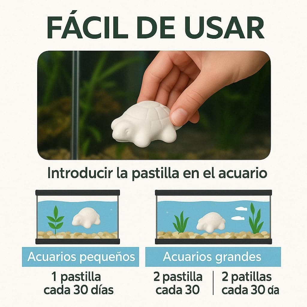 MOLY Pack 15 Bloques de Calcio Vitaminado para Tortugas de Agua | Pastillas Carburo Calcio Disolubles en Agua de Liberación Lenta para Tortuguera | Fortalece Caparazón | Neutraliza pH Acuario — view 4