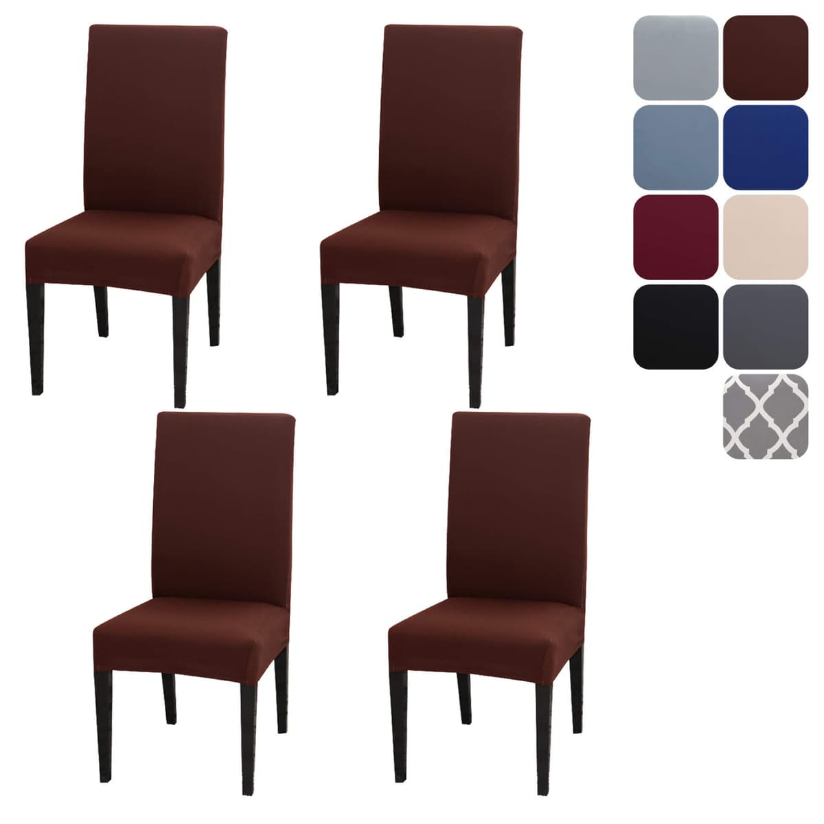 Dining Room Chair Covers Slipcovers Set of 4, Stretch Removable Washable Dining Chair Protector Decoration Cover Seat Slipcover for Hotel, Ceremony, Banquet, Kitchen, Restaurant, Home — view 25