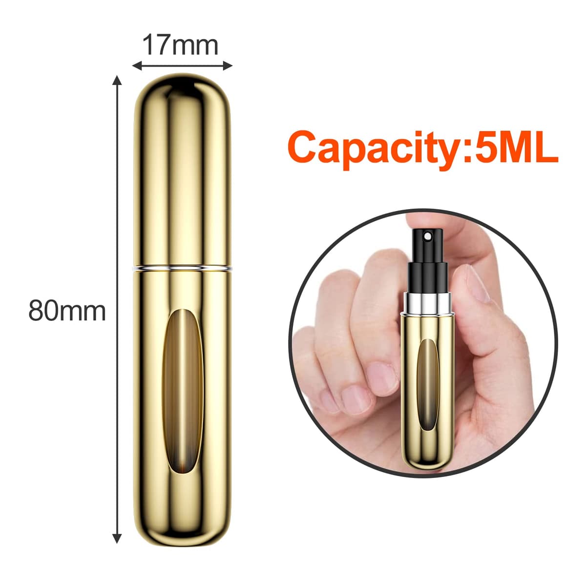 Newaner 6 piezas 5ML Atomizador Perfume Recargable, Mini botella rociadora portátil, Rociador de botella de perfume con ventana, Perfecto para caminar, viajar, salir de noche y fiestas. — view 2