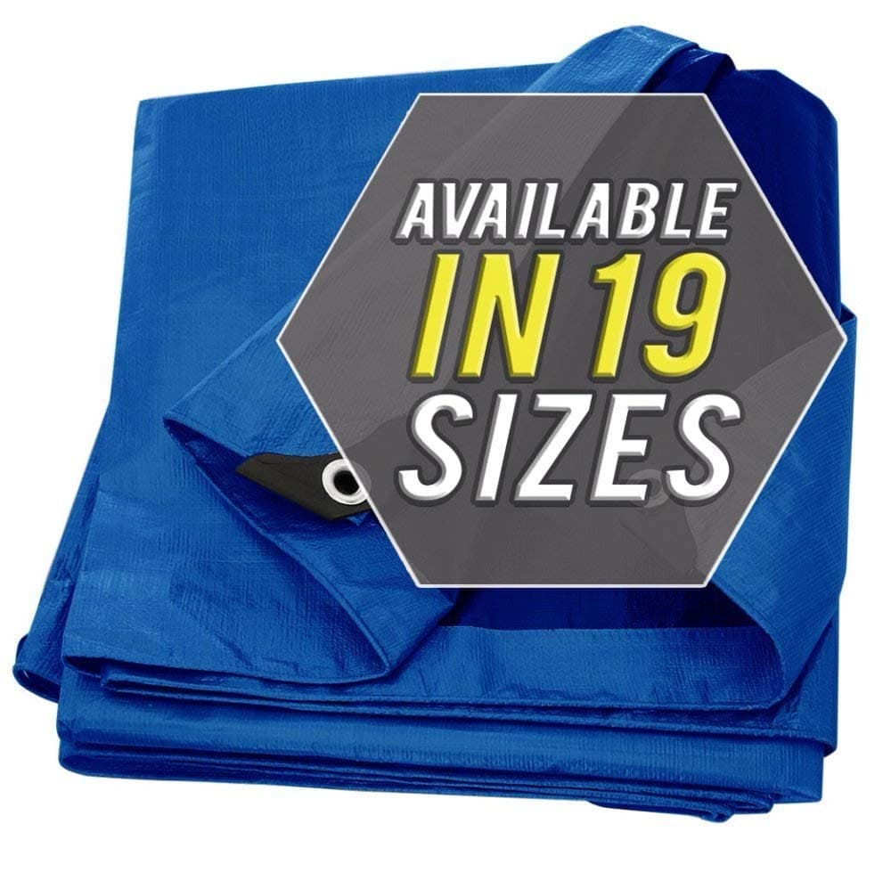 Large Waterproof Tarp- Heavy Duty Thick Poly Tarpaulin Ideal for Canopy Tents, Boats, RV or Pool Covers- Multipurpose Protective Tarps with Grommets for Indoor and Outdoor Use — view 22