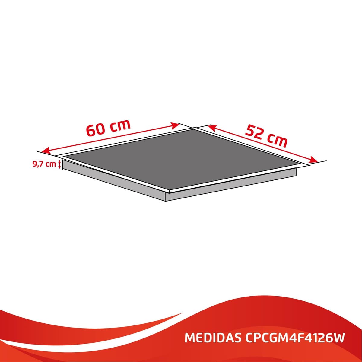 Corberó - Placa Gas Cristal LUX | CPCGM4F4126W | 4 Zonas | Potencia 8.05kW | Autoencendido | Zona WOK | Capa protección Clean + | Desconexión Automática | Cristal Blanco — view 3