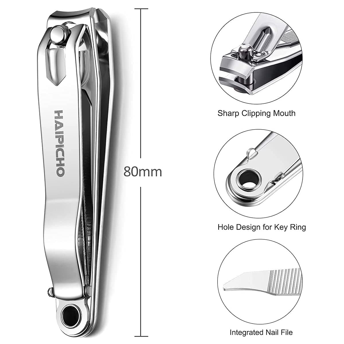 Nail Clipper, Made with Heavy Duty Stainless Steel, Suitable for Thick Fingernail Toenail Men Women (Silver 1 Pack) — view 5