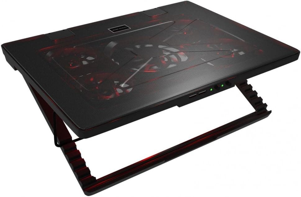 Mars Gaming MNBC2, Base PC, 5 Ventiladores, LED Roja, 2 x USB 2.0, 17.35", Negro — view 3