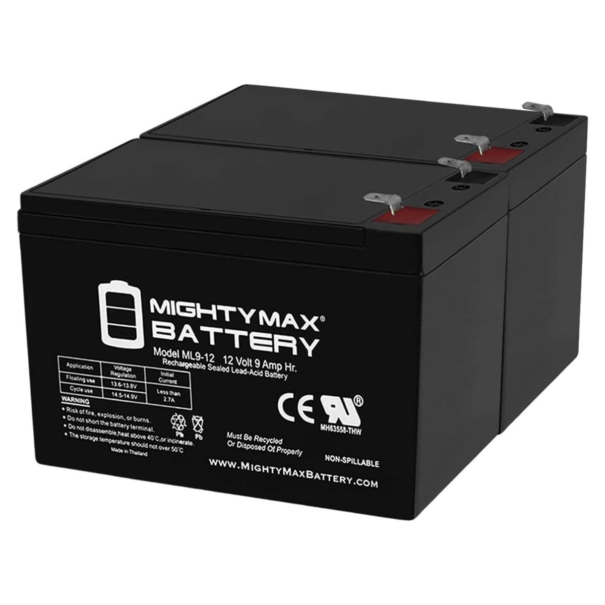 ML9-12 - 12 V 9 Ah Rechargeable SLA Battery - Mighty Max Battery Brand Product — view 11