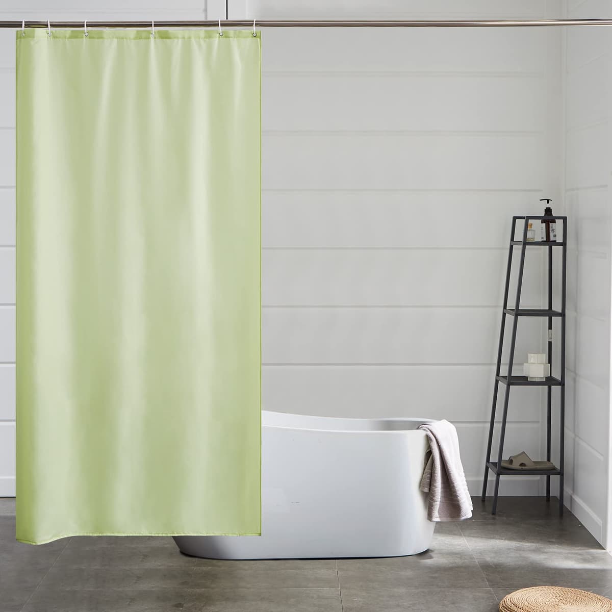 Furlinic Navy Shower Curtain Anti Mould Resistant Waterproof Bathroom Curtains Washable Polyester Fabric 90x180cm with Weight Tape for Bath Wet Room 35x72 Inch. — view 99