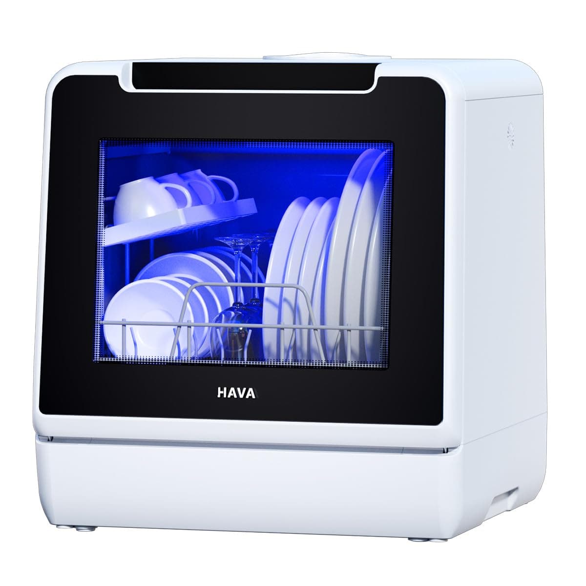 HAVA Table Top Dishwasher, New Upgraded Model Countertop Dishwasher 8 Wash Programs with Child Lock & Delayed Start Function, 5L Water Tank - No Hookup Needed